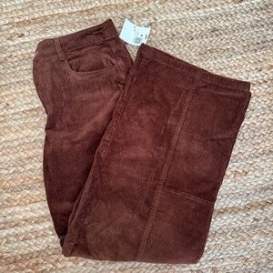 [NWT] - Corduroy Cargo Pants Wide Leg Chocolate Brown